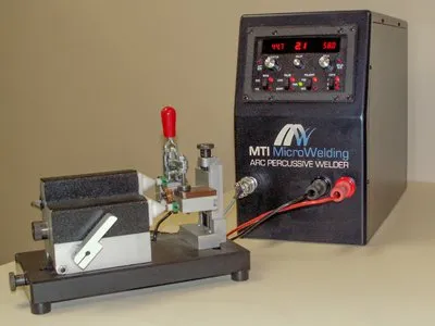 MTI MicroWelding arc percussive welder power supply with bench fixture and cables